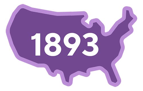 illustration of the united states of america with the year 1893