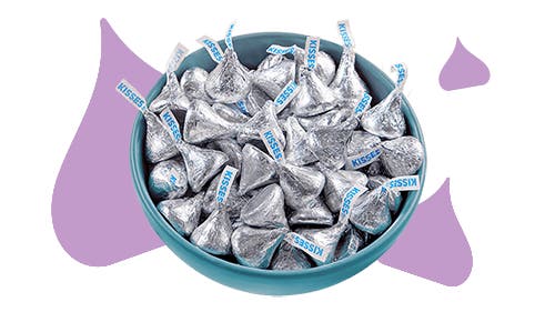 bowl filled with hersheys kisses milk chocolate candy