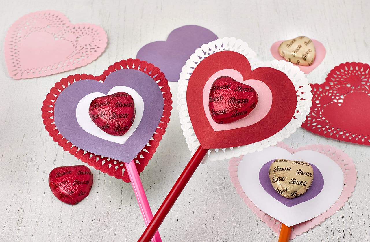 heart pencil toppers