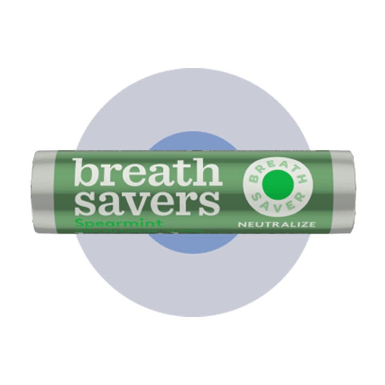 roll of breath savers spearmint sugar free mints