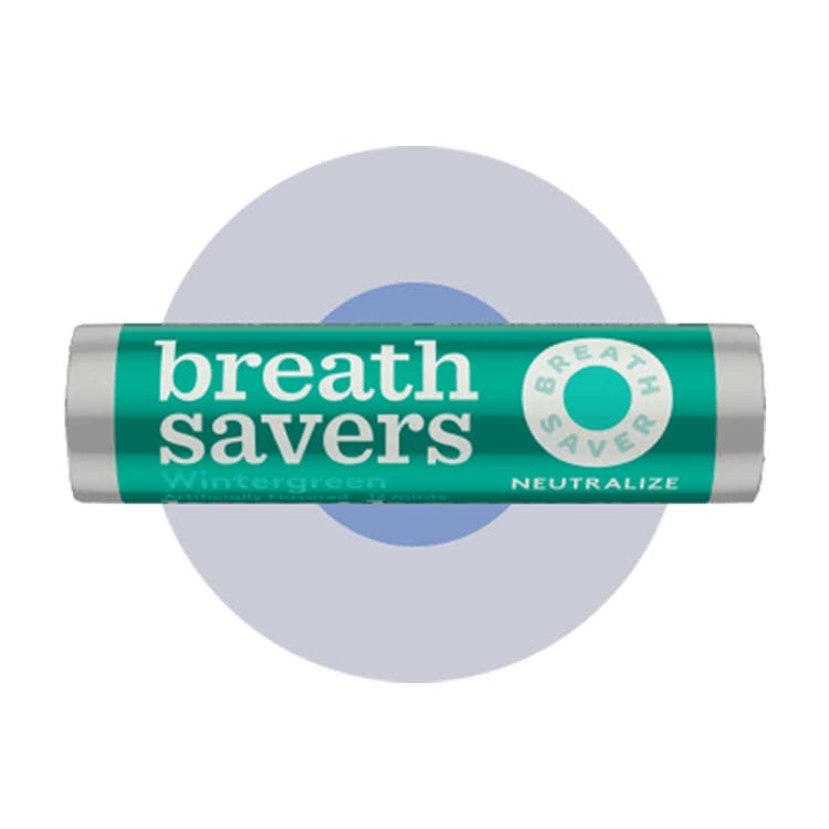 roll of breath savers wintergreen sugar free mints