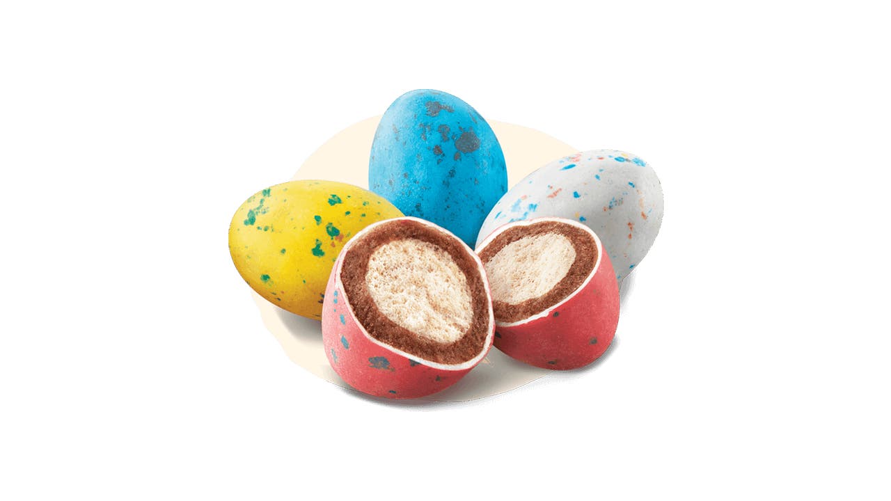 unwrapped and cracked open whoppers robin eggs candy