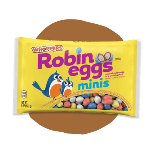 bag of whoppers robin eggs minis malted milk balls