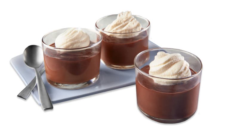 tray of chocolate pudding cups