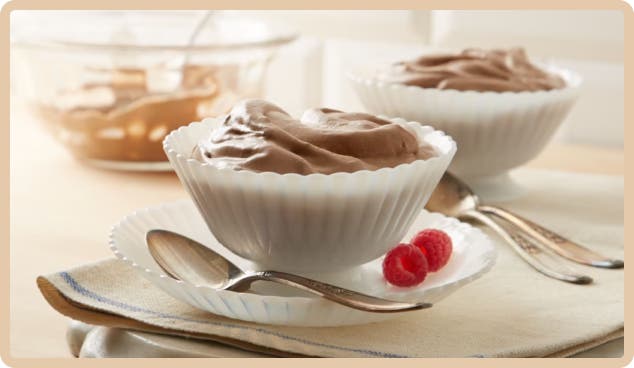 bowl of chocolate pudding mousse