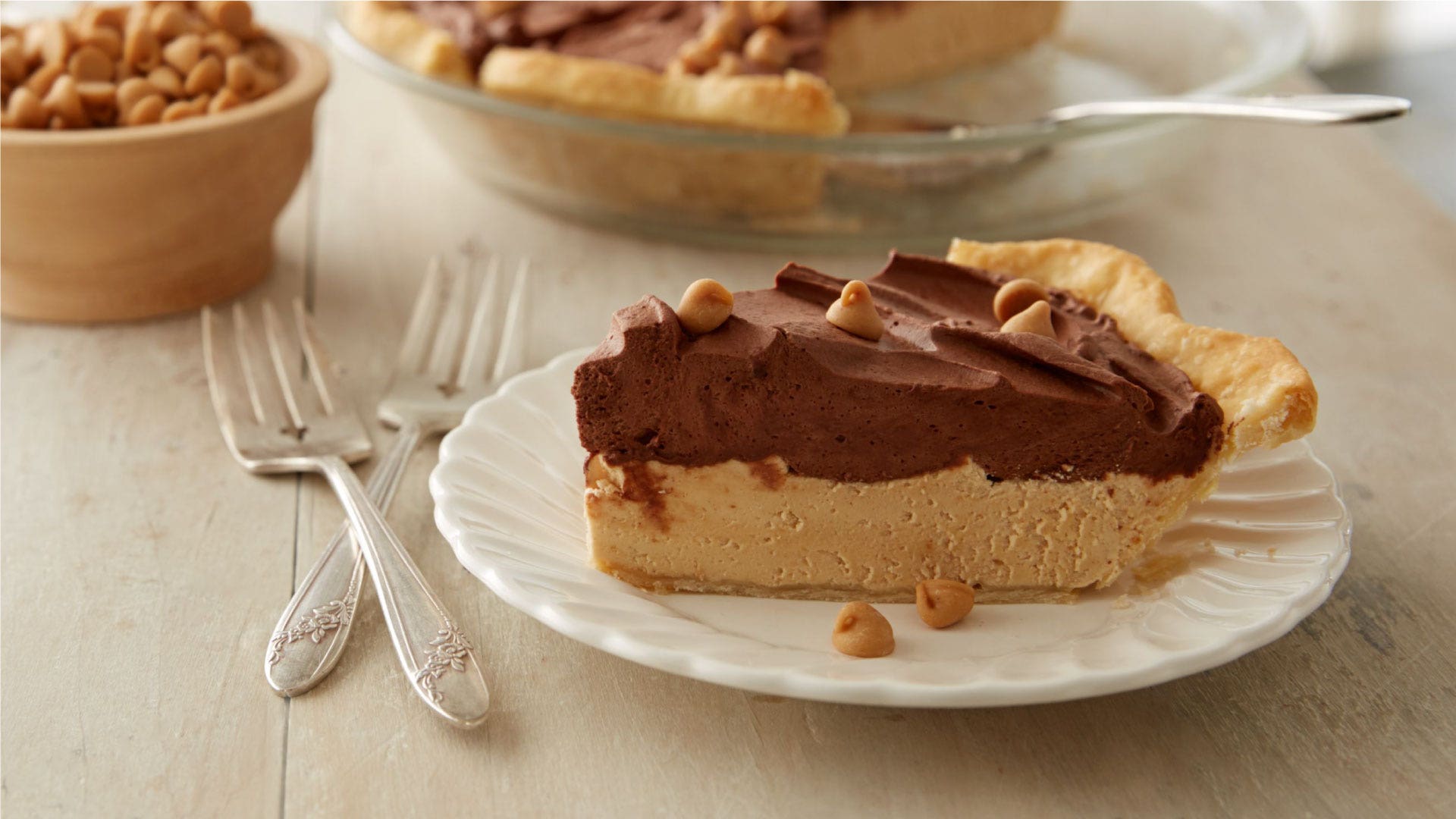 Image of Peanut Butter and Chocolate Mousse Pie