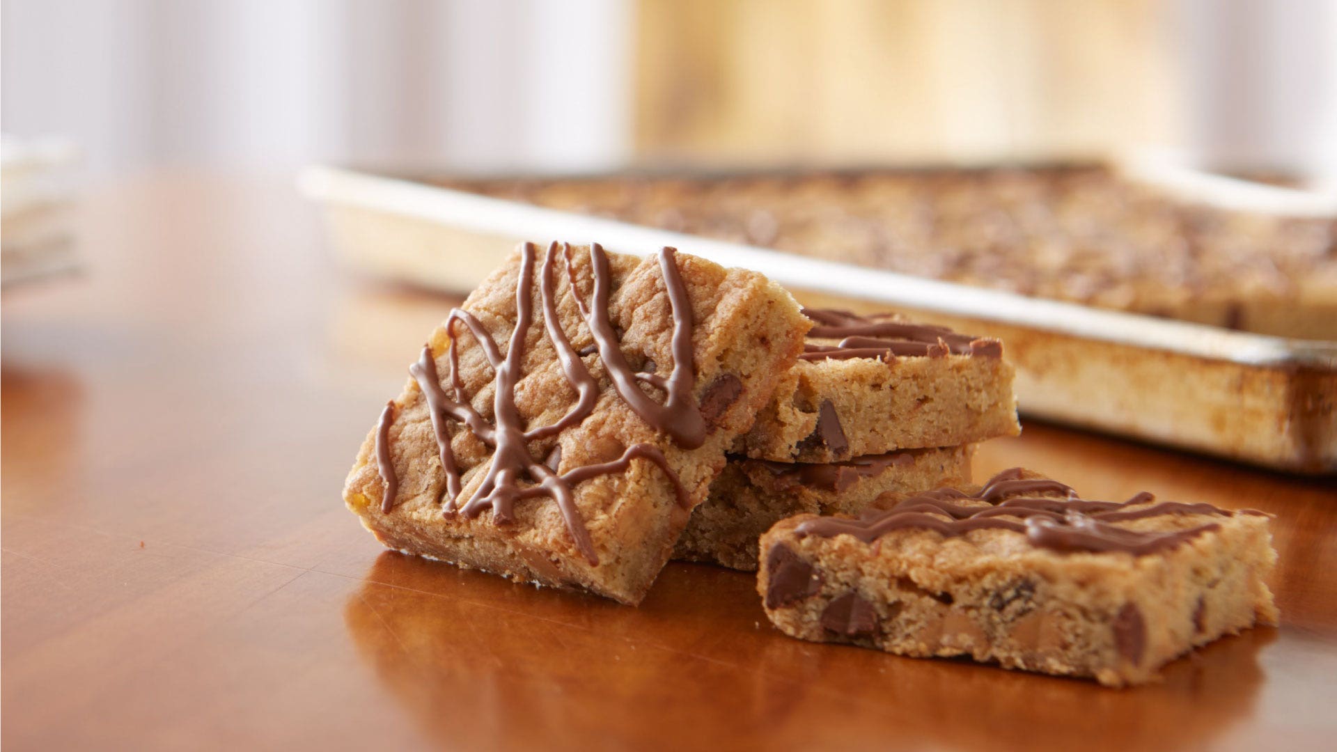 Image of Peanut Butter and Milk Chocolate Chip Blondies