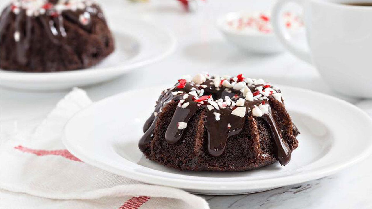 Image of Chocolate Peppermint Mini Bundt Cakes