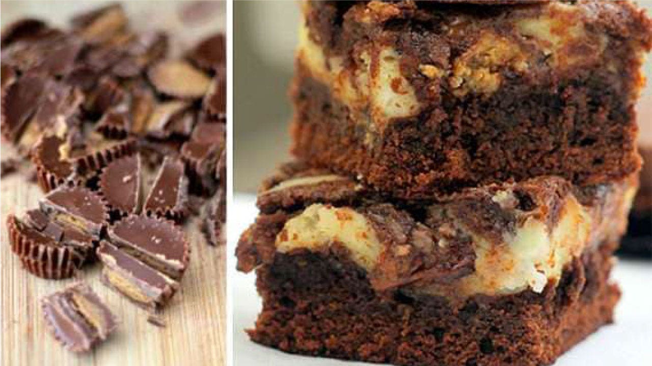 REESE'S Peanut Butter Cup Cheesecake Brownie