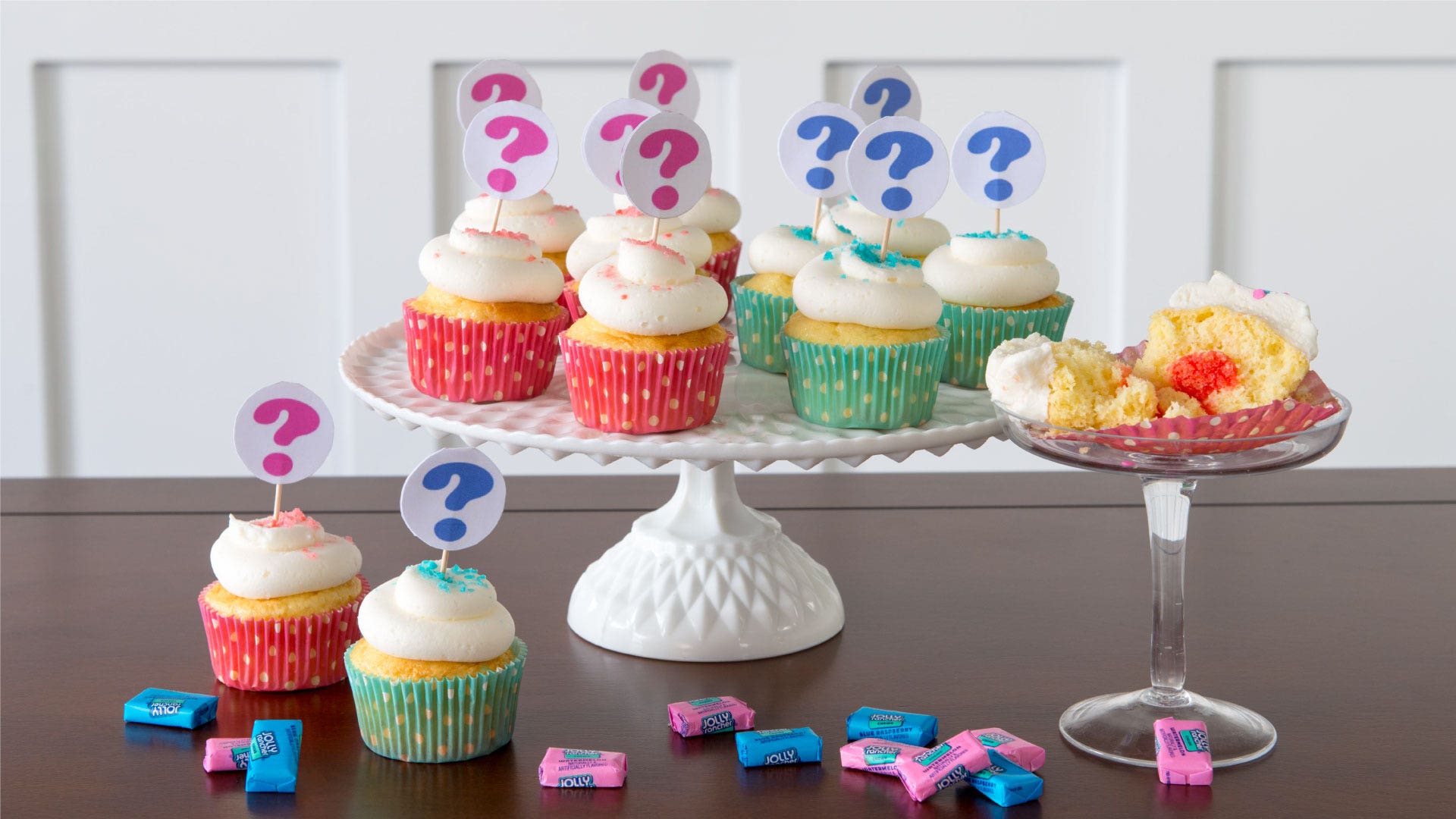 Image of JOLLY RANCHER Gender Reveal Cupcakes