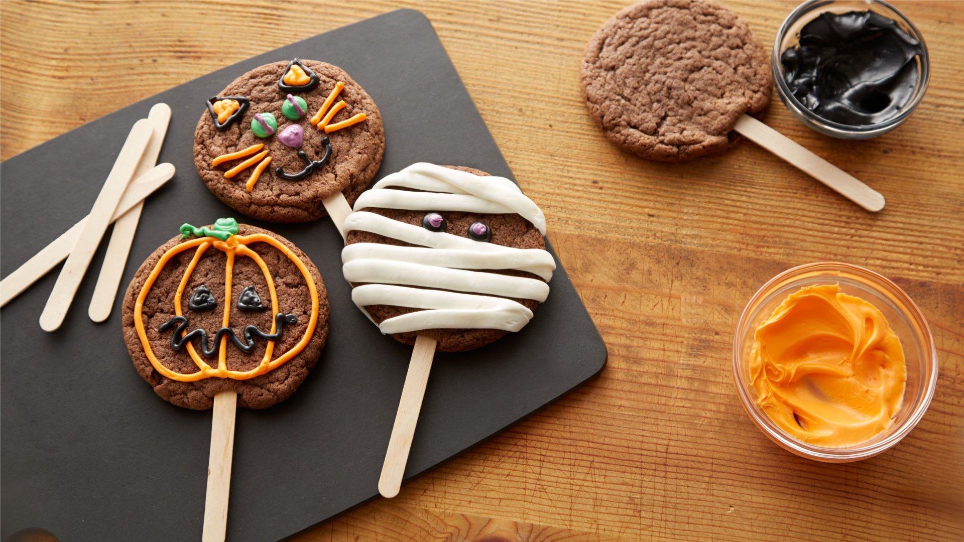 halloween cookies on a stick