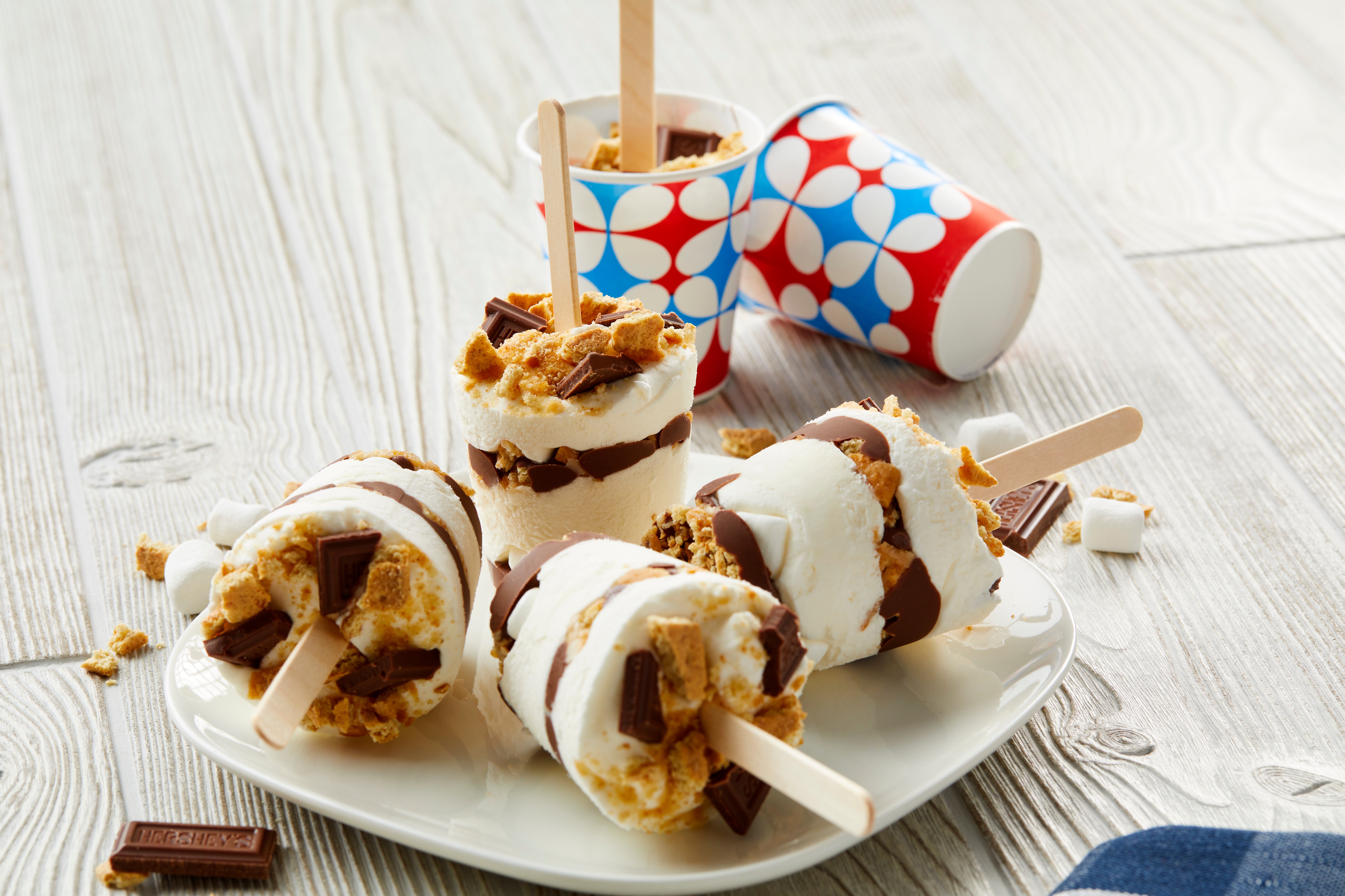 frozen smore pops on a table