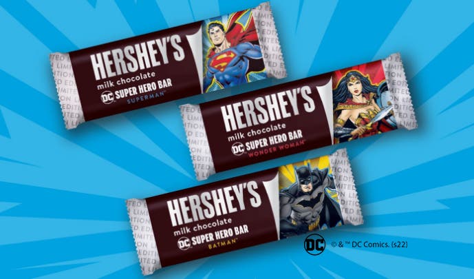 dc super hero chocolate bar