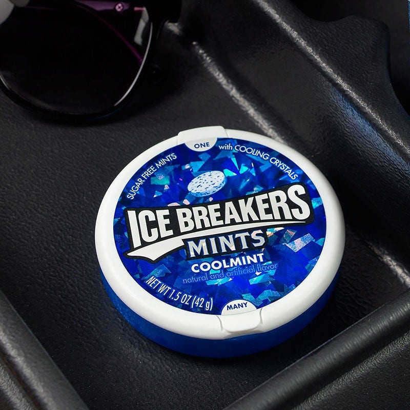 Ice Breakers Mints on Car Dashboard