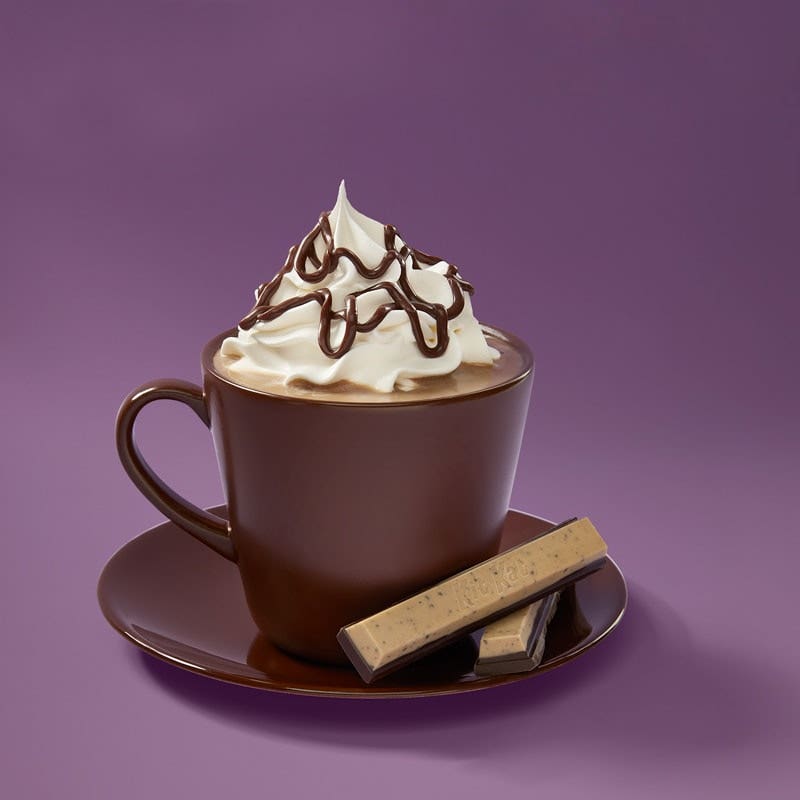 Kit Kat Mocha next to Hot Chocolate