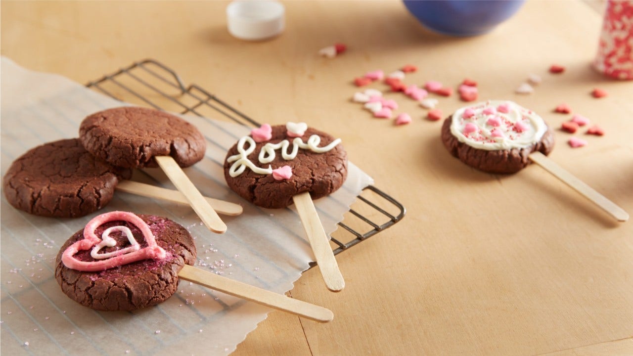 Valentine Chocolate Cookie Pops