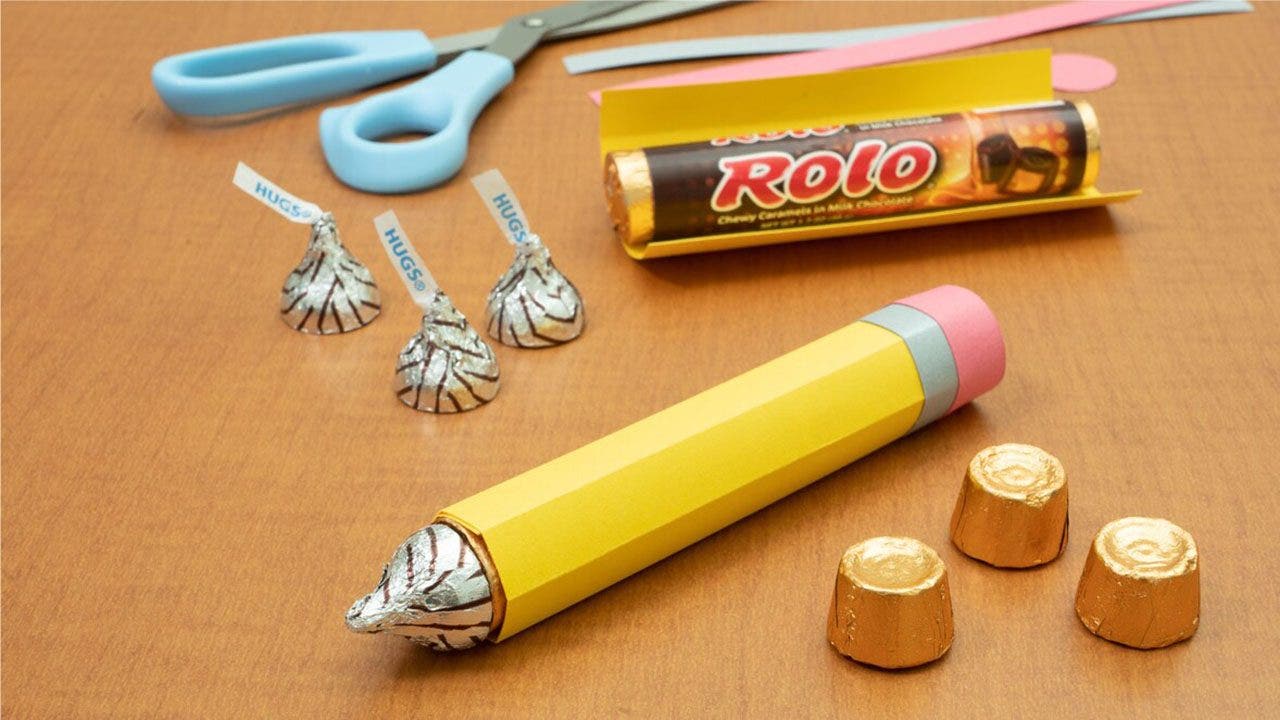back to school rolo teacher pencil gift craft